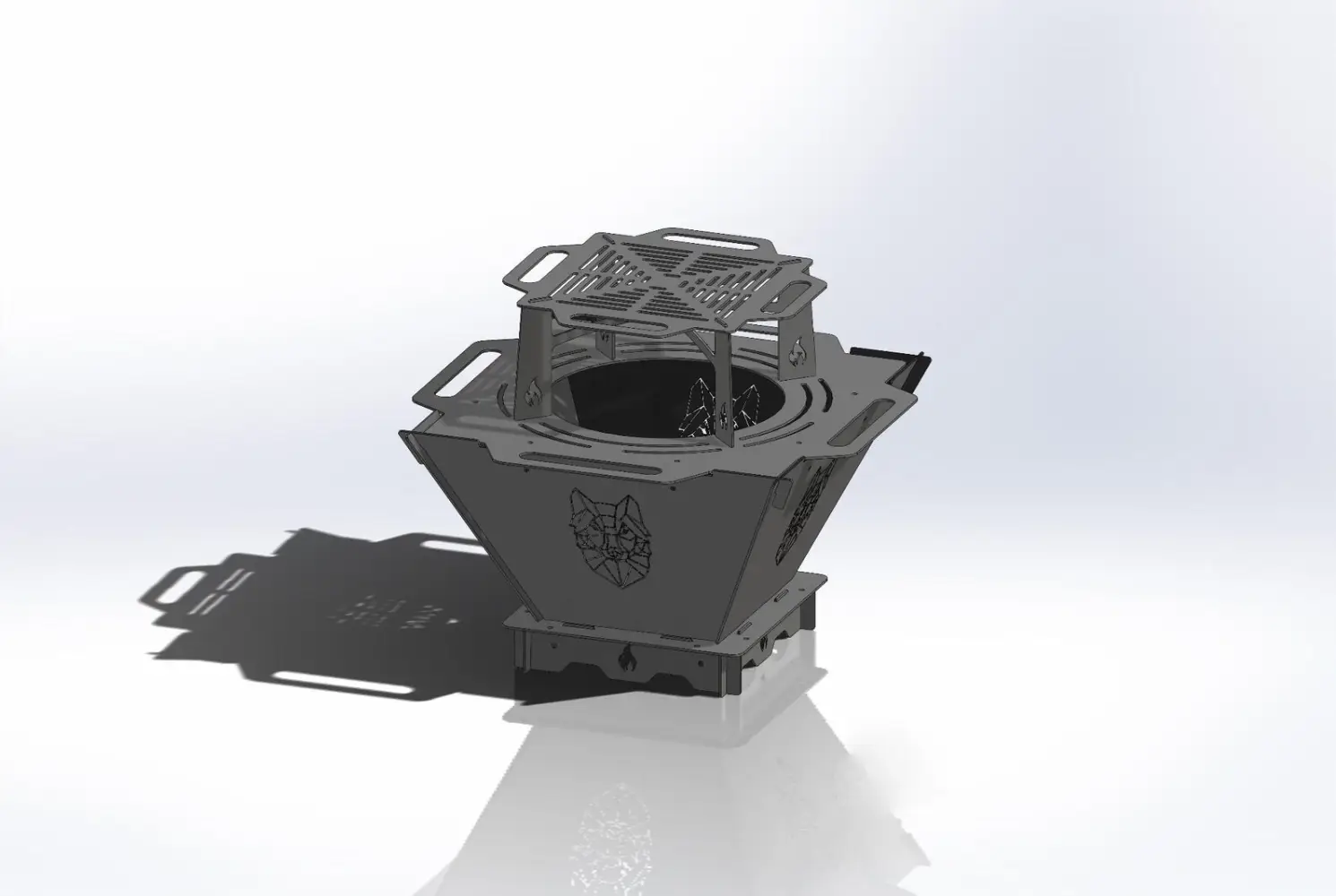 Vatră de Foc cu Grătar - Oțel Carbon 3mm